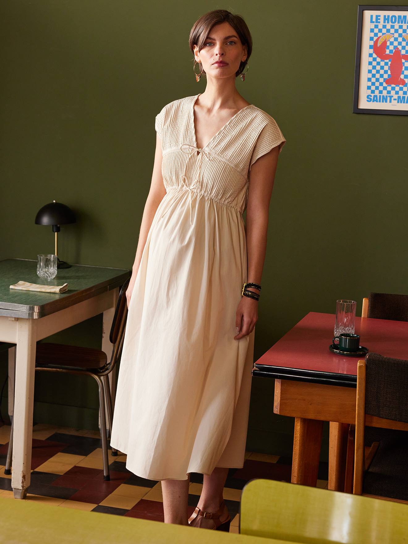 Long Occasion Wear Dress for Maternity by ENVIE DE FRAISE - pale pink,  Maternity
