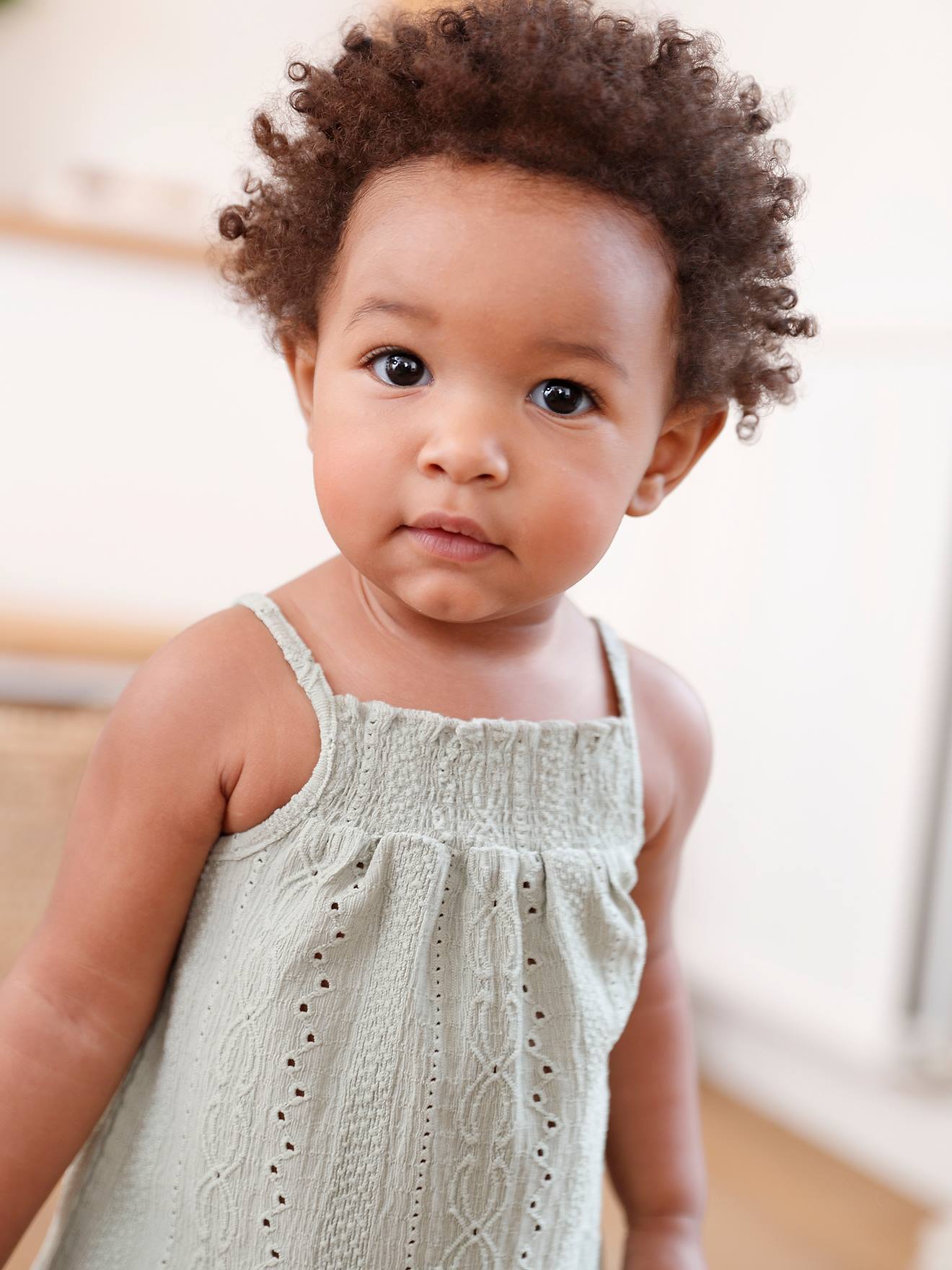 Strappy Fancy Knit Top for Babies - sage green, Baby