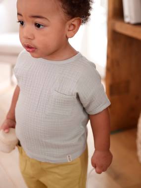 Bébé-T-shirt, sous-pull-T-shirt-T-shirt bi-matière bébé manches courtes