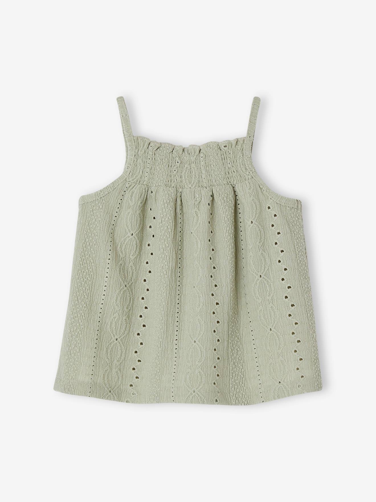 Strappy Fancy Knit Top for Babies - sage green, Baby