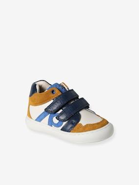 Chaussures-Chaussures garçon 23-38-Baskets, tennis-Baskets bébé garçon en cuir à scratchs