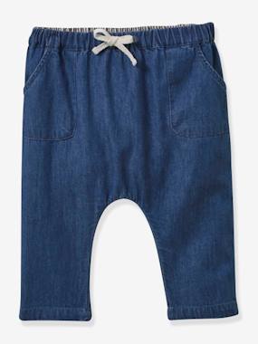 Baby-Harem-Style Trousers in Lightweight Denim for Babies, by CYRILLUS