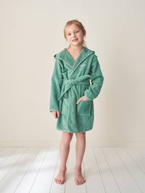 -Peignoir de bain enfant uni essentiels avec coton recyclé, personnalisable