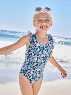 Girls-Swimwear-Swimsuits-Swimsuit with Tropical Print for Girls