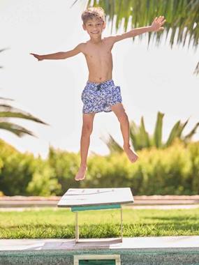 Boys-Swim & Beachwear-Swim Shorts with Stylised Flowers Print for Baby Boys