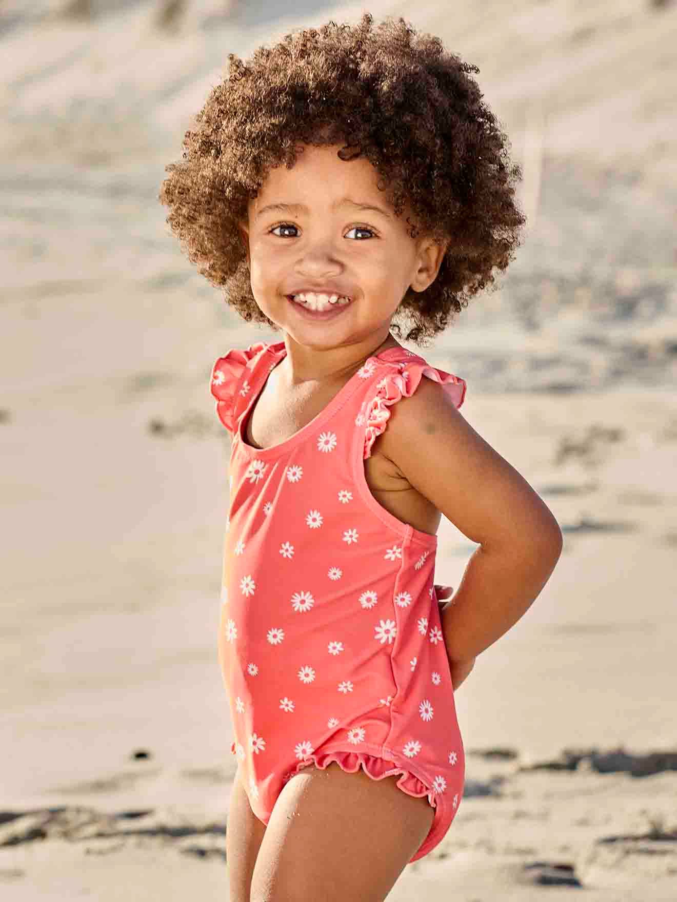 Swimsuit with Floral Print for Baby Girls fuchsia Baby