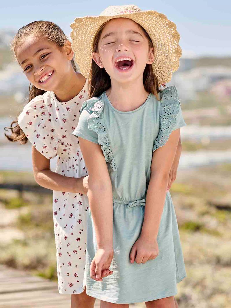 Baby Girls Broderie Anglaise Striped Dress main image 1