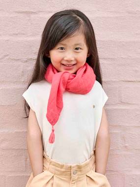 Girls-Accessories-Plain Scarf with Tassels for Girls