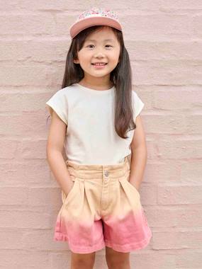 Girls-Shorts-Shorts in Dip-Dye Fabric, for Girls