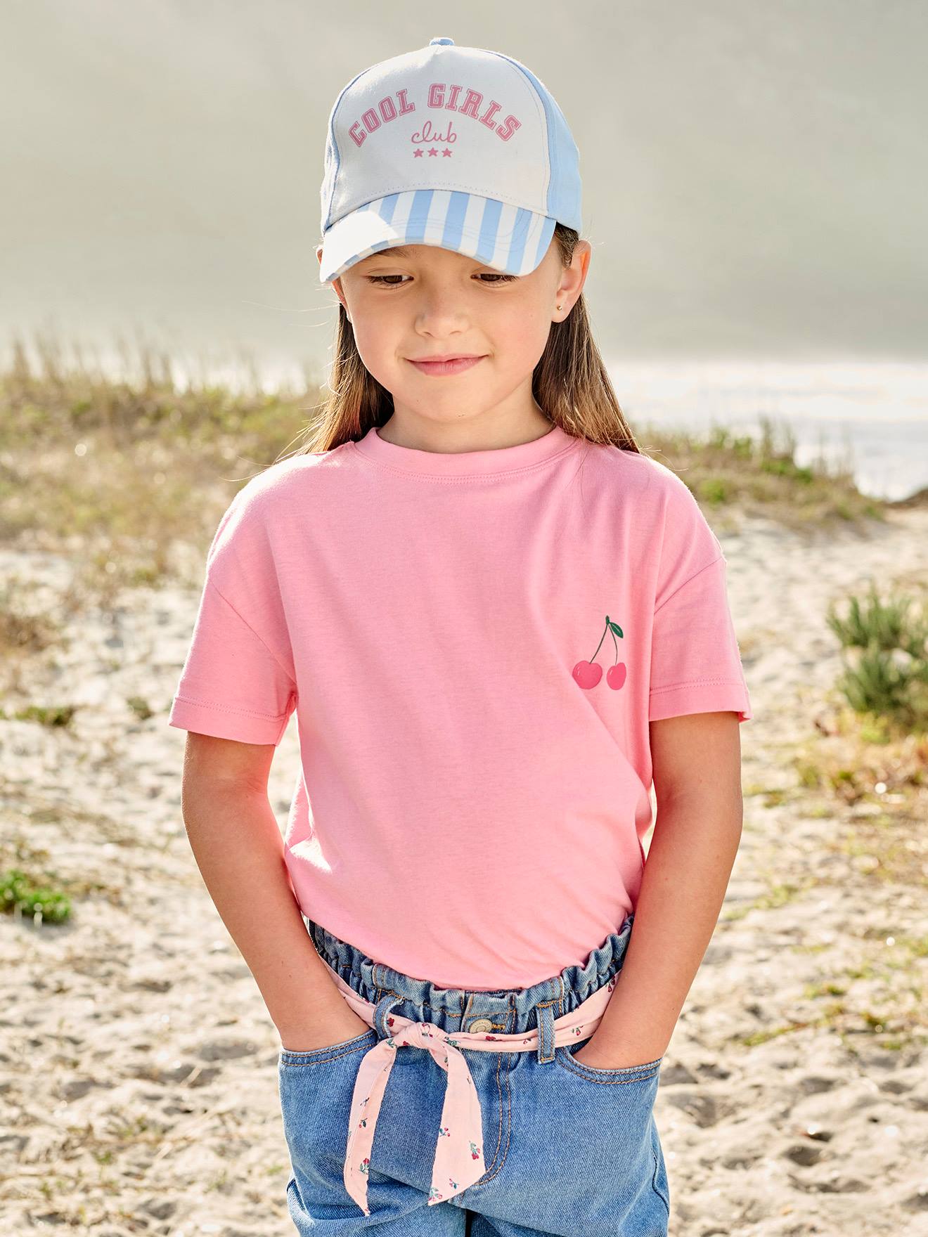 VERTBAUDET Tee-Shirt Fille Flower Power Rose Bonbon Volants – Manches Bouffantes 100% Coton 10 Ans