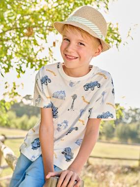 -T-Shirt with Farmer Motif for Boys