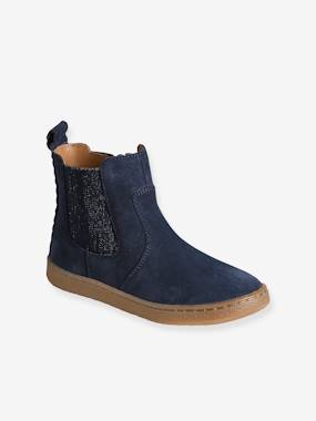 Bottes Fille Enfant Vertbaudet - Cuir Lisse Et Croûte De Cuir, Fermeture Zippée, Semelle Antidérapante - Tendance Et Confort