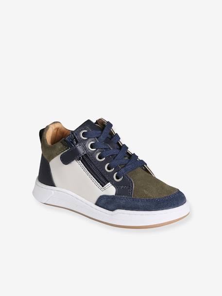 Trainers with Laces & Zips for Boys navy blue - vertbaudet enfant 