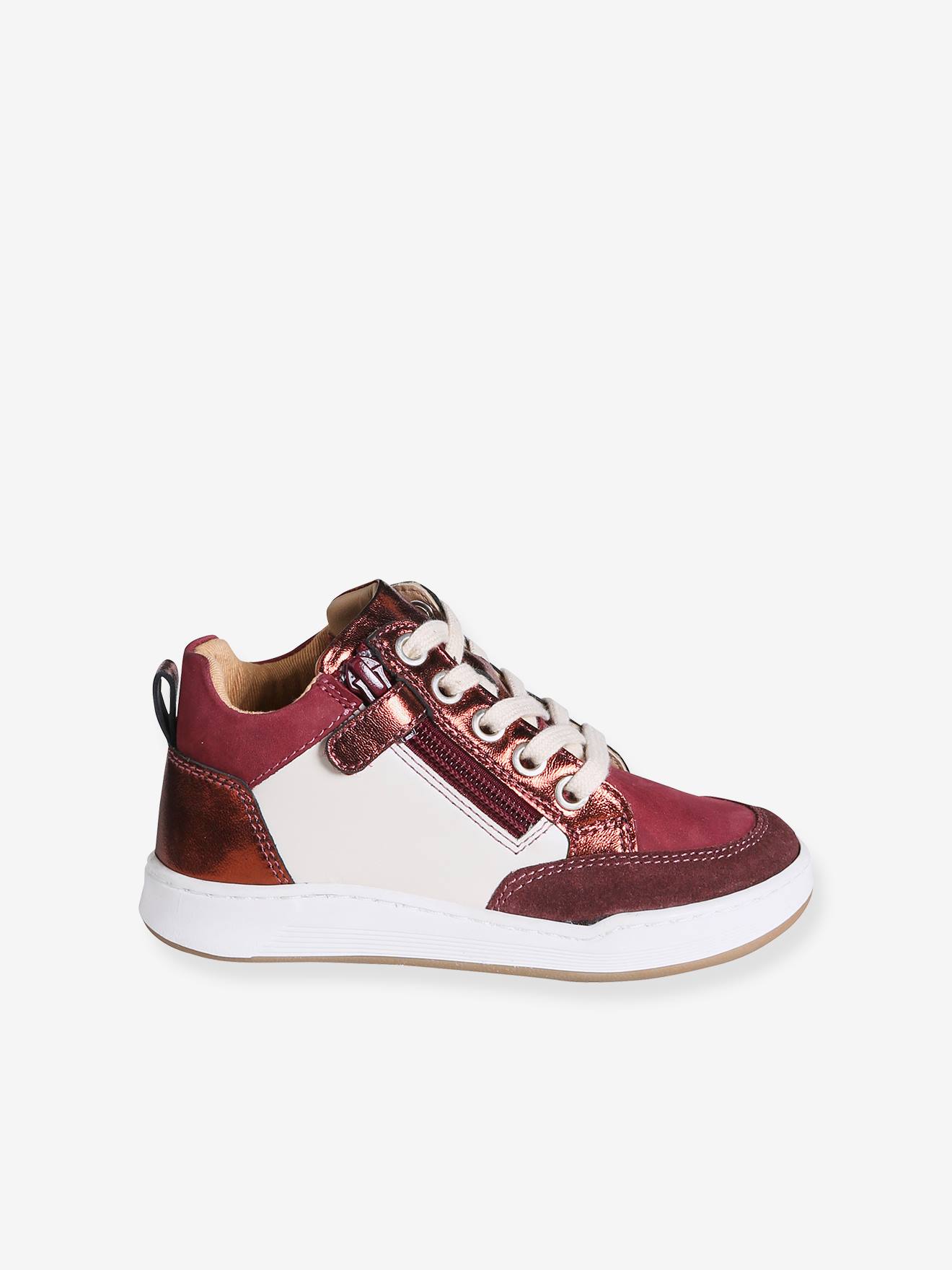 Trainers with Laces & Zips - bordeaux red, Shoes