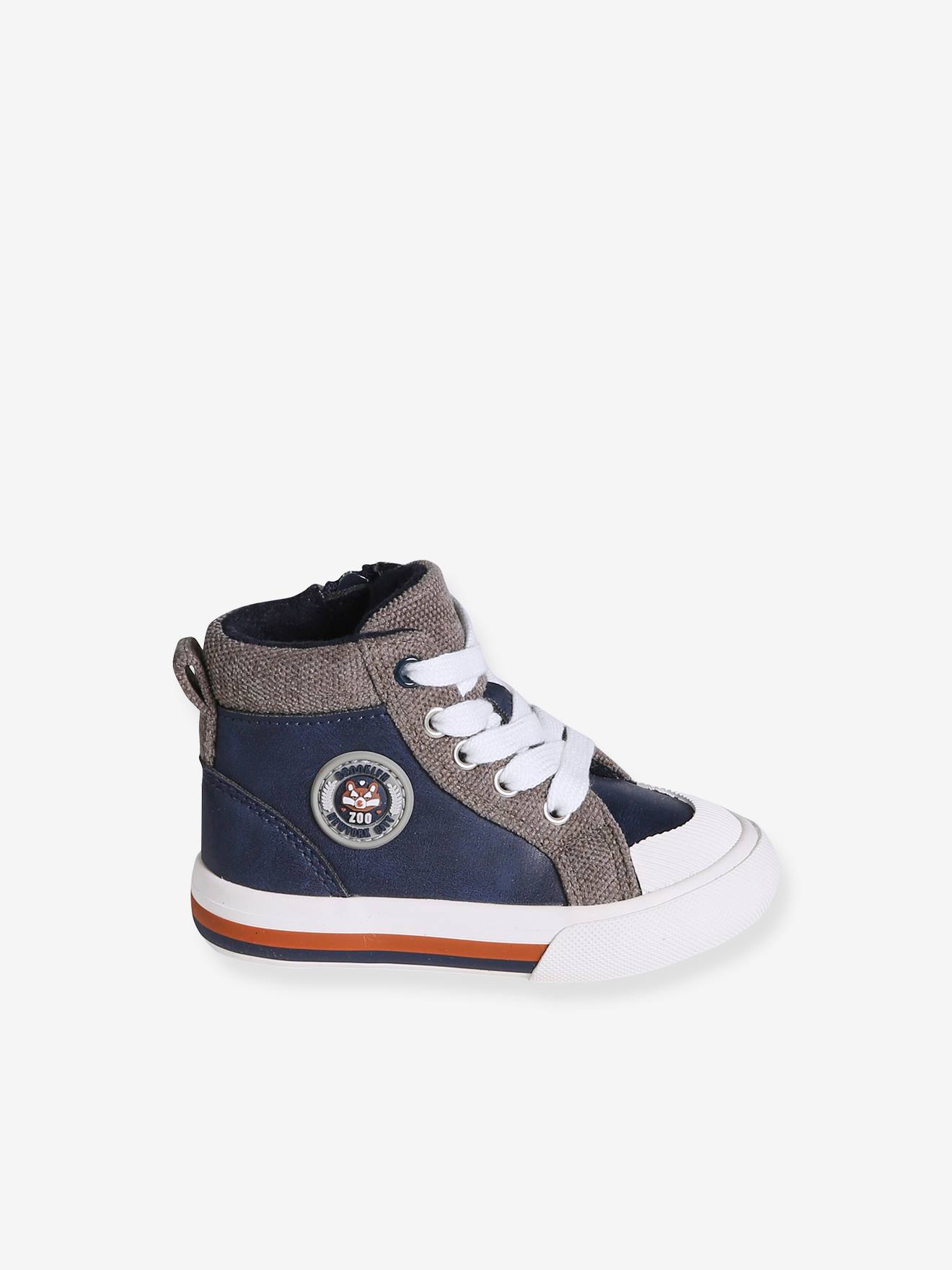 High Top Trainers with Laces Zips for Babies set blue Shoes