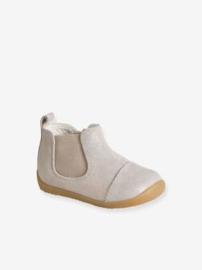 Shoes-Baby Footwear-Boots in Glittery Leather for Babies