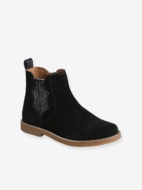 Boots festons en cuir filles  - vertbaudet enfant