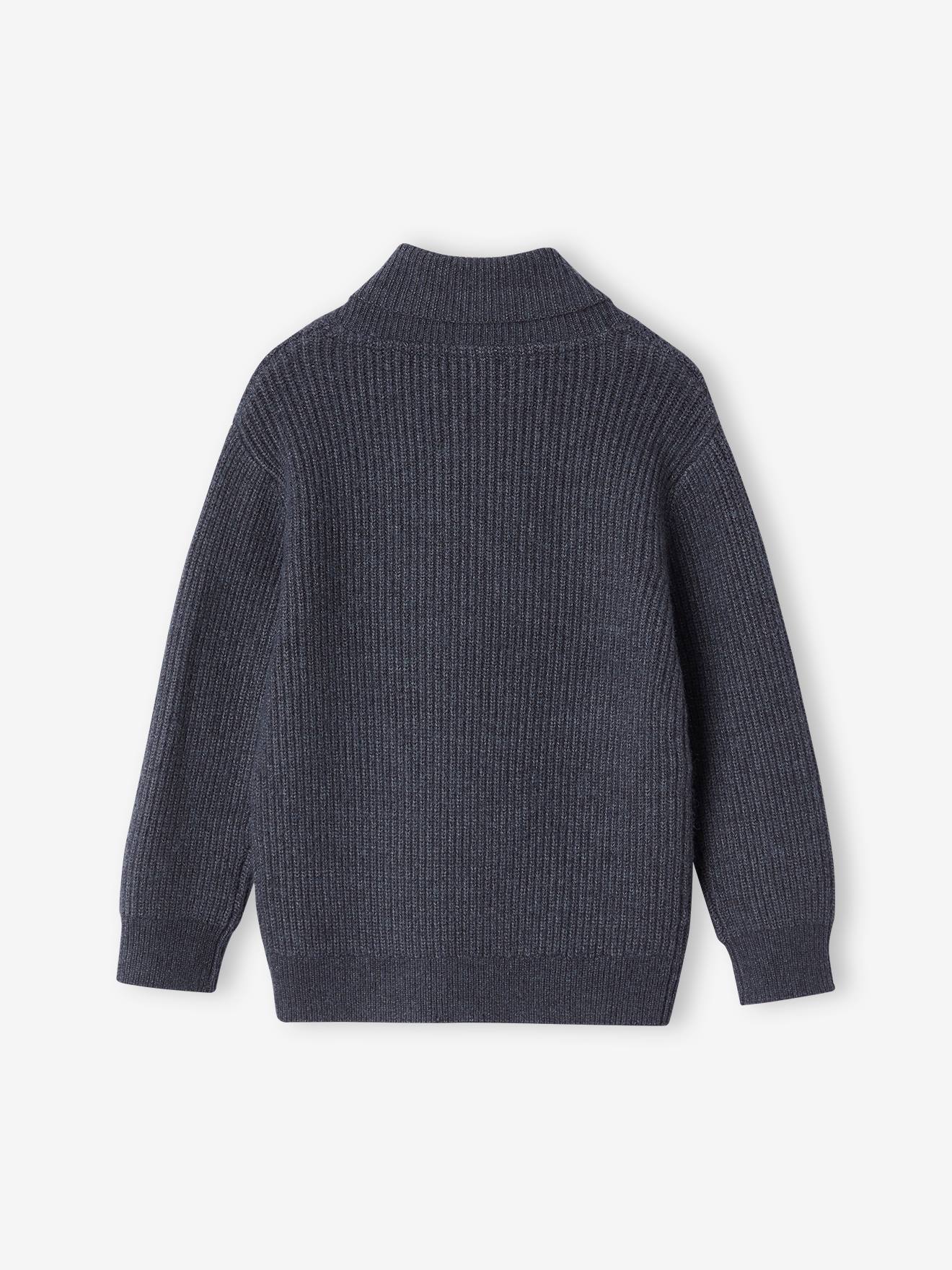 Pull Garçon Col Croisé En Maille Fantaisie - Effet Color Block, 100% Coton, Pour Un Look Stylé Et Chaud - 6