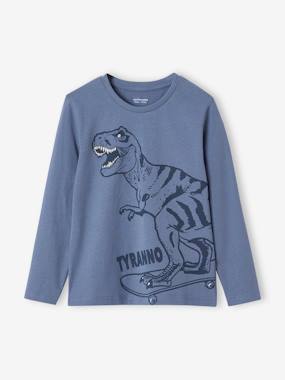 Boys-Tops-Basics Long Sleeve Top with Fun or Graphic Motif for Boys