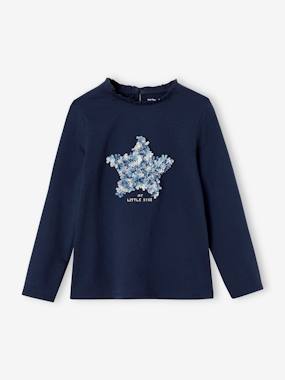 Girls-Tops-Top with Fancy Motif with Shaggy Rag Details for Girls