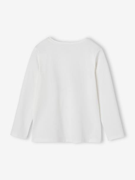 Sequinned Top for Girls ecru+olive - vertbaudet enfant 