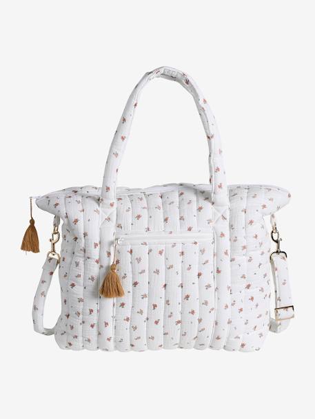 Sac à langer en gaze de coton Plume beige imprimé+blanc imprimé+bleu imprimé+écru+folk+IVOIRE IMPRIME+ivoire végétal - vertbaudet enfant 