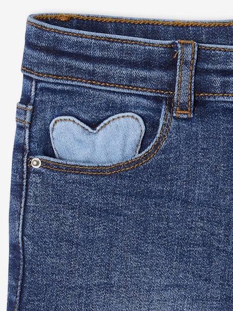 Jean slim morpho medium fille bleu foncé+bleu moyen+denim gris - vertbaudet enfant 