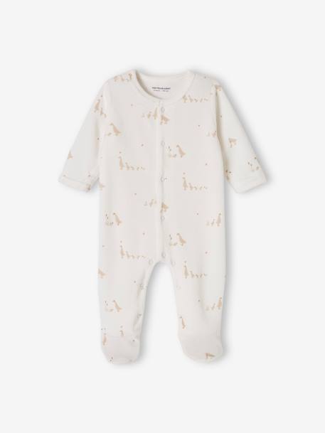 Pack of 2 Velour Sleepsuits with Front Opening for Babies cappuccino+pale blue+rose - vertbaudet enfant 