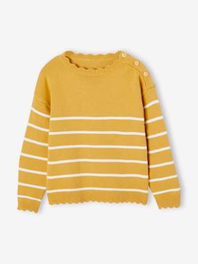 Girls-Cardigans, Jumpers & Sweatshirts-Fancy Striped Jumper for Girls