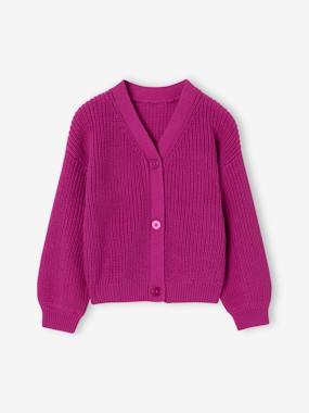 Girls-Rib Knit Cardigan for Girls