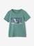 T-shirt garçon imprimé devant anthracite+vert d'eau - vertbaudet enfant 