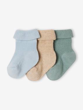 Baby-Socks & Tights-Pack of 3 Pairs of Plain Socks for Babies