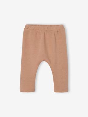 Baby-Trousers & Jeans-Carded Honeycomb Knit Trousers for Babies