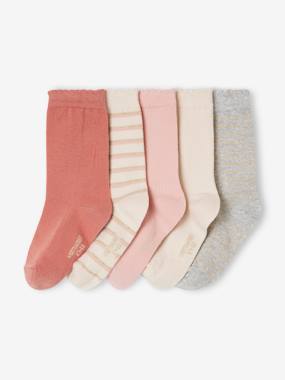 Fille-Sous-vêtement-Lot 5 paires de chaussettes fille