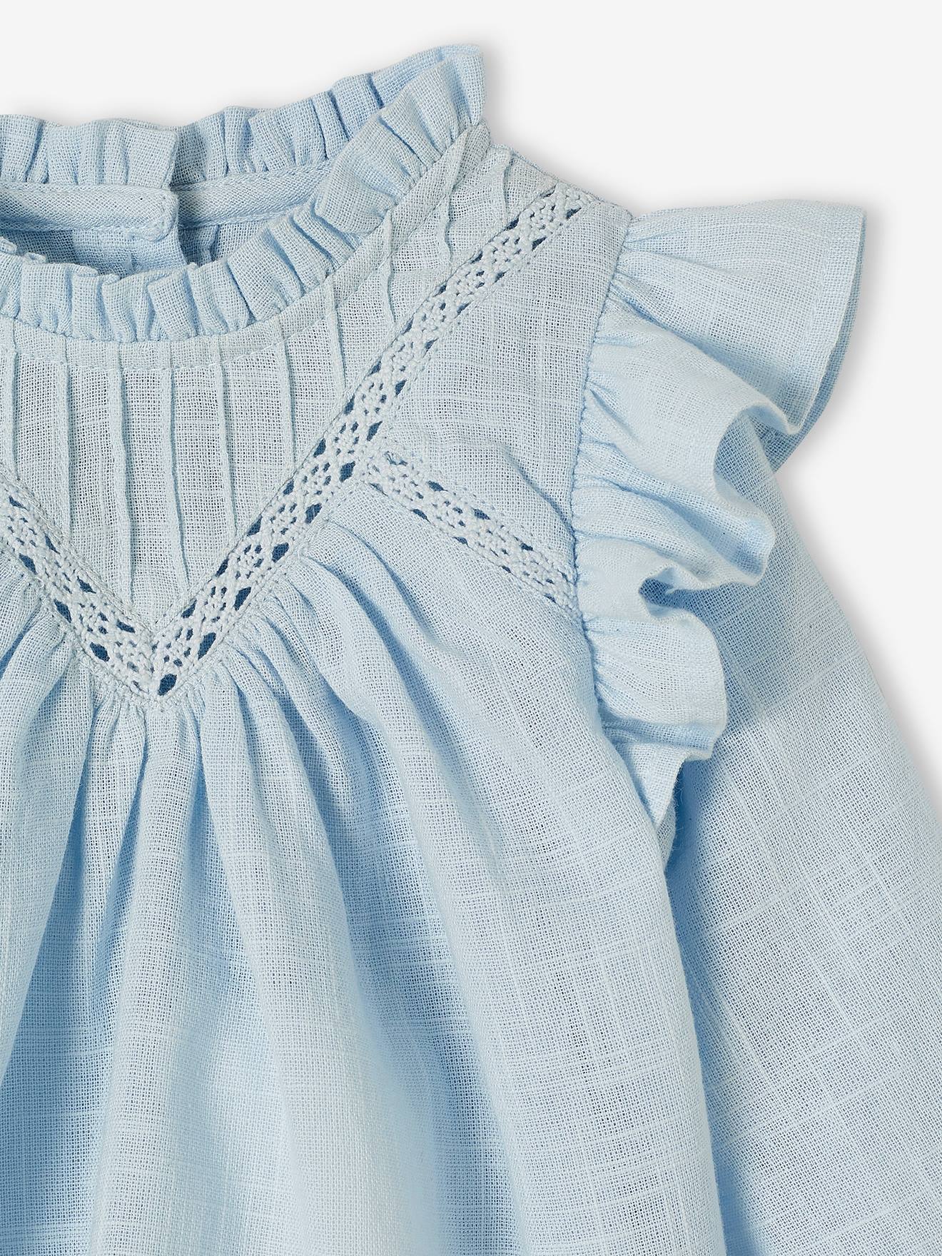 Robe Torsadée En Tissu Flammé - Pervenche | La Vie En Rose