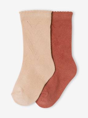 -Lot de 2 paires de chaussettes hautes bébé fille