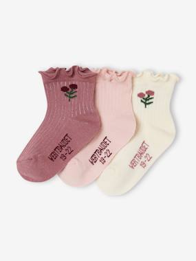 Baby-Socks & Tights-Pack of 3 Pairs of Floral Socks for Baby Girls