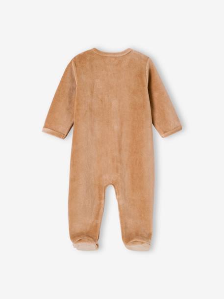 Pack of 2 Velour Sleepsuits with Front Opening for Babies cappuccino+pale blue+rose - vertbaudet enfant 