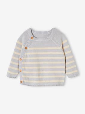 -Striped Jumper in Cotton for Babies