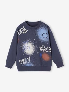 Boys-Graffiti Sweatshirt with Round Neckline for Boys