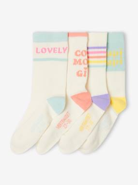 Fille-Sous-vêtement-Lot de 4 paires de chaussettes fille