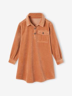 -Corduroy Shirt-Dress for Girls