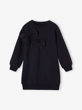 Girls-Fleece Dress with Fancy Bows for Girls