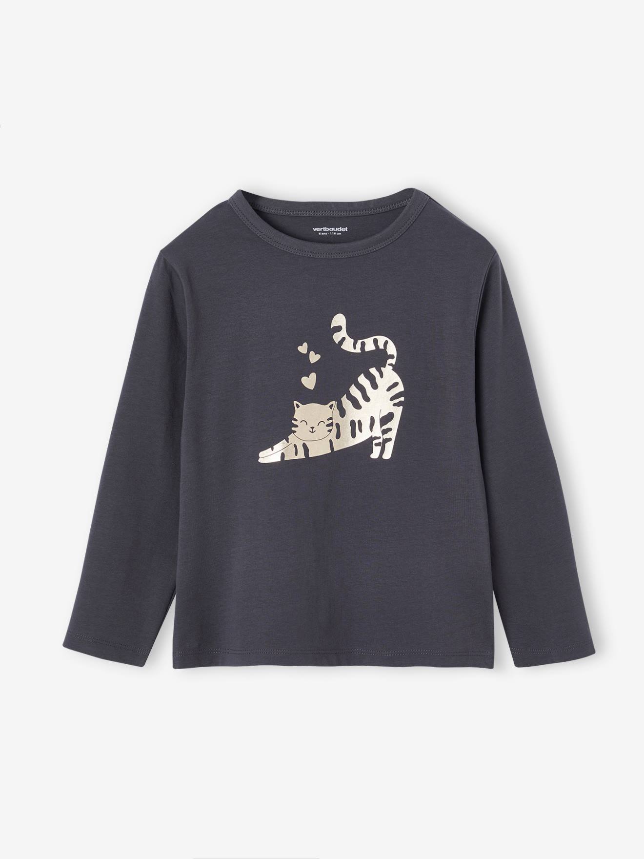 T-shirt Manches Longues Filles Arshiner - Broderie Ourlet - 4-14 Ans - Polyester Élasthanne