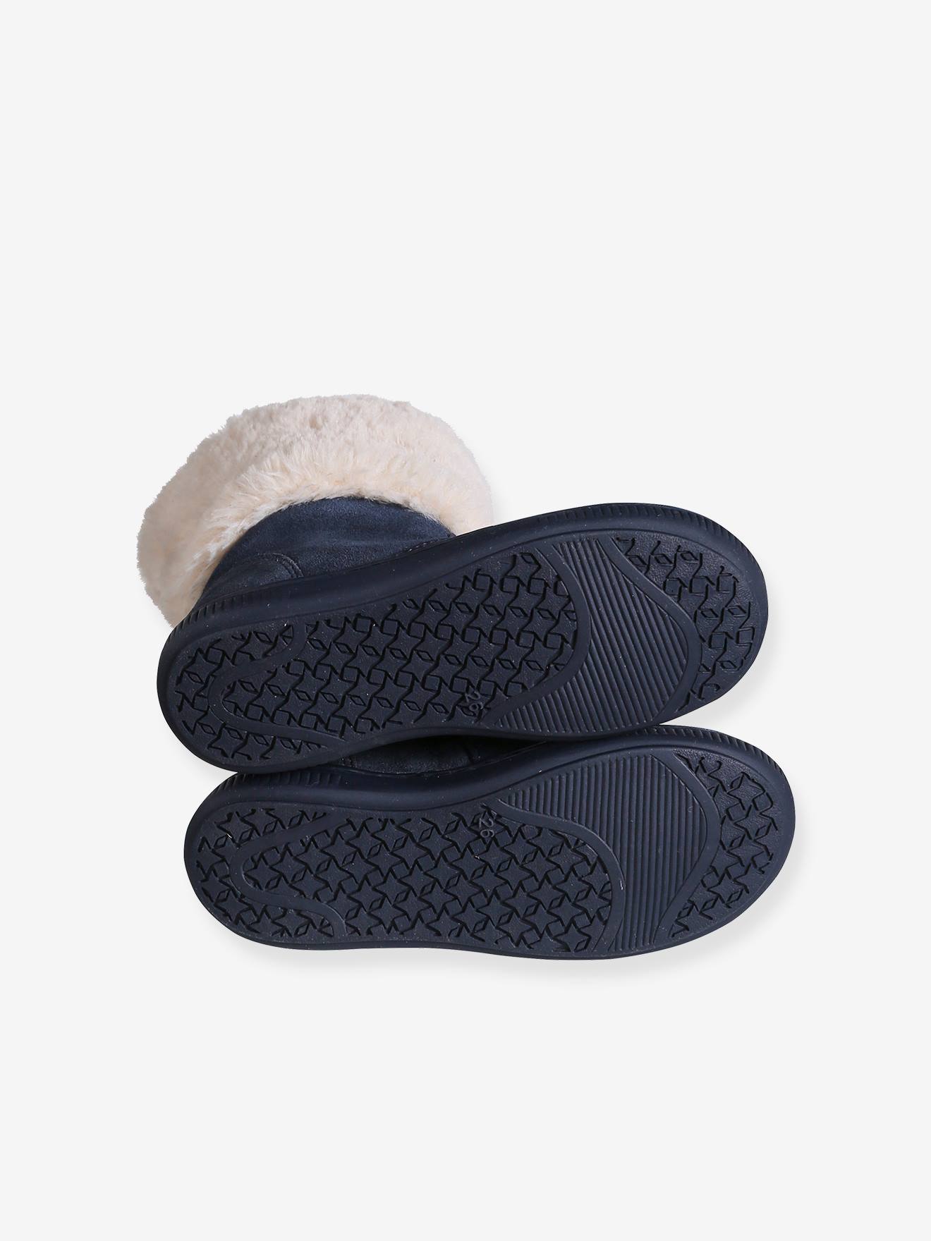 Bottes Enfant Grises à Enfiler - Taille UK 12 - Fausse Fourrure - Marque TU - Occasion