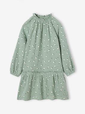 Fille-Robe en gaze de coton motifs fleurs fille