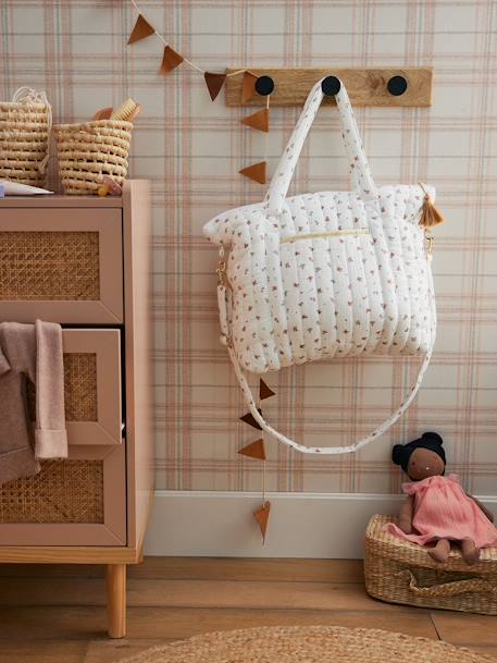 Sac à langer en gaze de coton Plume beige imprimé+blanc imprimé+bleu imprimé+écru+folk+IVOIRE IMPRIME+ivoire végétal - vertbaudet enfant 