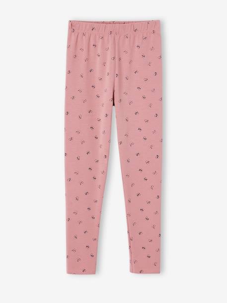 Lot de 2 leggings fille anthracite+beige+écru+rose poudré+vert émeraude+vert sauge - vertbaudet enfant 