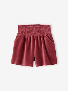 Girls-Shorts-Smocked Velour Shorts for Girls