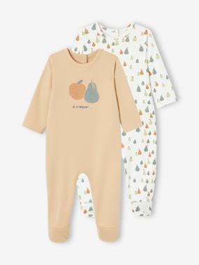 Baby-Pyjamas & Sleepsuits-Pack of 2 Interlock Sleepsuits for Babies